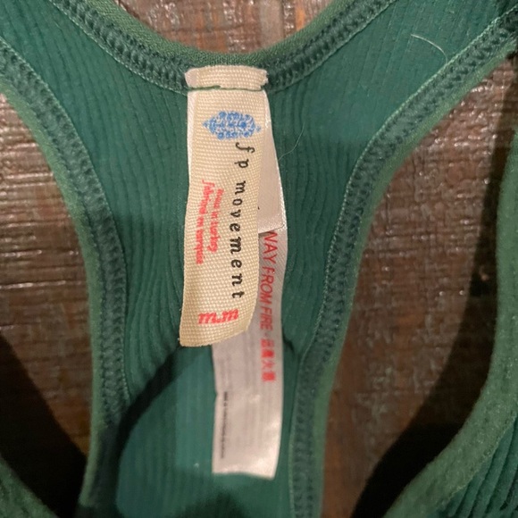 Free People Green Ribbed Racerback Sports Bra - Picture 3 of 4